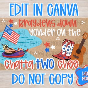 Chatta Two Chee/Banner editable de Canva/Letrero pintado DIY de 35 x 60/Descarga digital