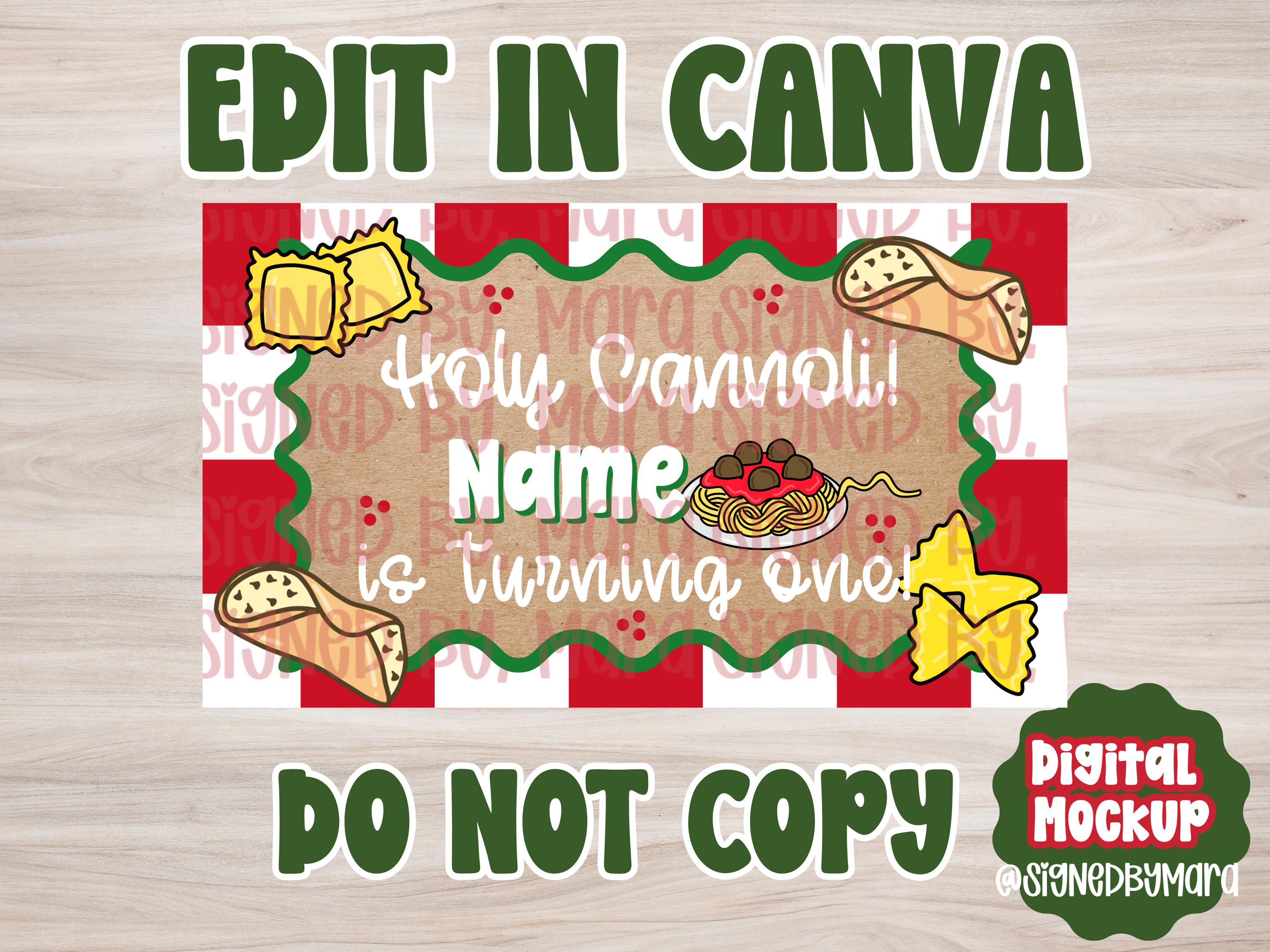 Holy Cannoli| Editable Canva Banner | 35x60 DIY Painted Sign | Digital ...