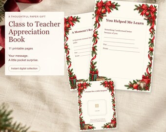Libro di ringraziamento per gli insegnanti: pagine stampabili per messaggi di classe e guida per l'assemblaggio del libro regalo.