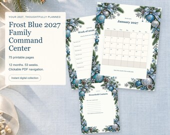 2027 Family Planner: Printable Household Organizer, Linked Calendar and Weekly Planning Pages