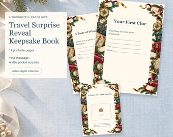 Libro delle sorprese di viaggio: indizi di viaggio stampabili, pagine ricordo e guida al montaggio