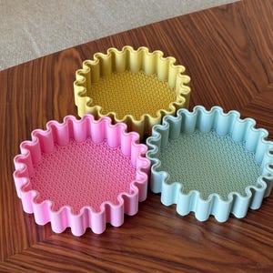 Scalloped Jewelry Box Set, 3 Stackable Trays with Lid, Custom Colours