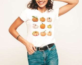 Pumpkin Grid Tshirt Softstyle Unisex Fall Tshirt