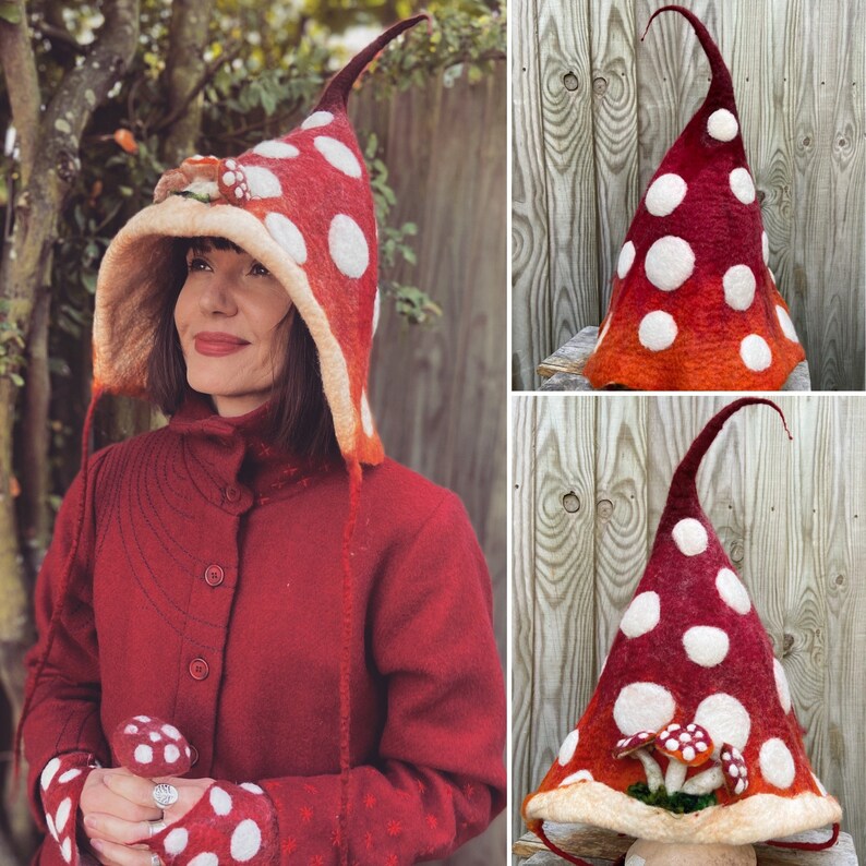 Custom Made Toadstool Hoodwool Hat Pixie Hat Felt Hat - Etsy