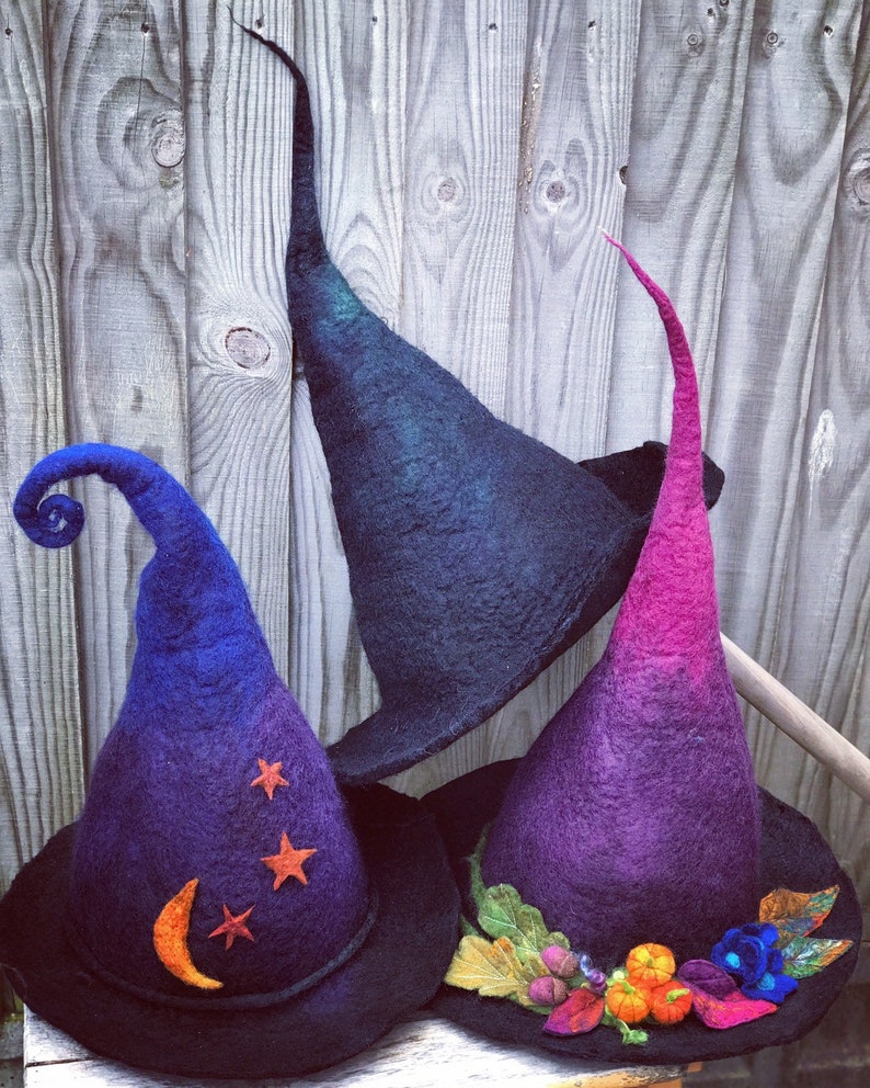 Black Multi-Coloured Witches Hat Child Size Decoration Costume Fancy Dress