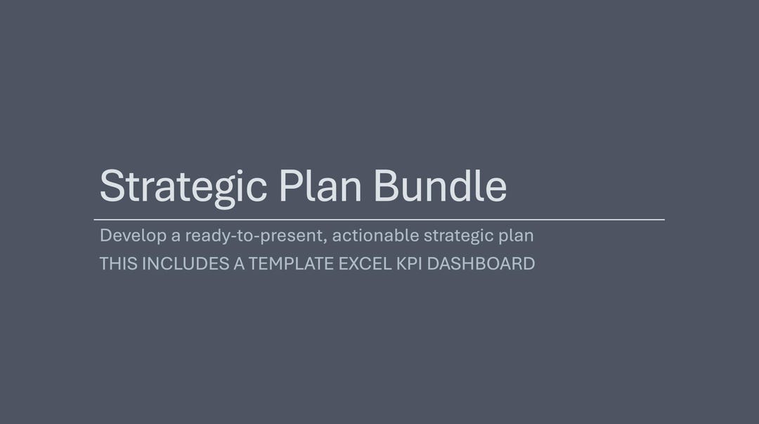Strategy Bundle | Strategic Plan Template / Toolkit + KPI Dashboard ...