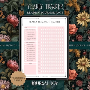 Yearly Reading Tracker | Fantasy Romantasy Journal Page | Printable PDF Template