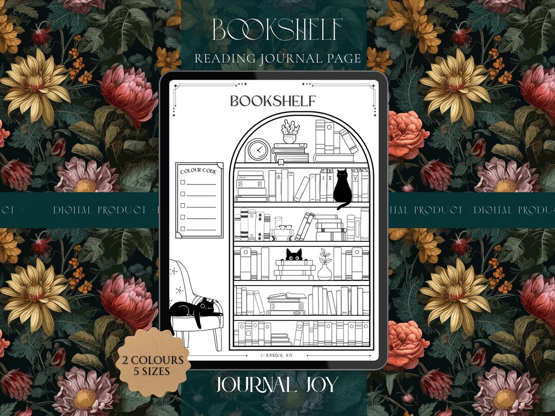Cat Bookshelf Reading Tracker | Book Log Template | Reading Journal ...