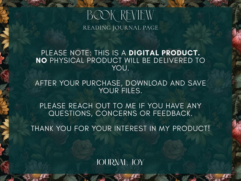 Fantasy Romance Book Review Template | Printable Reading Log (PDF ...