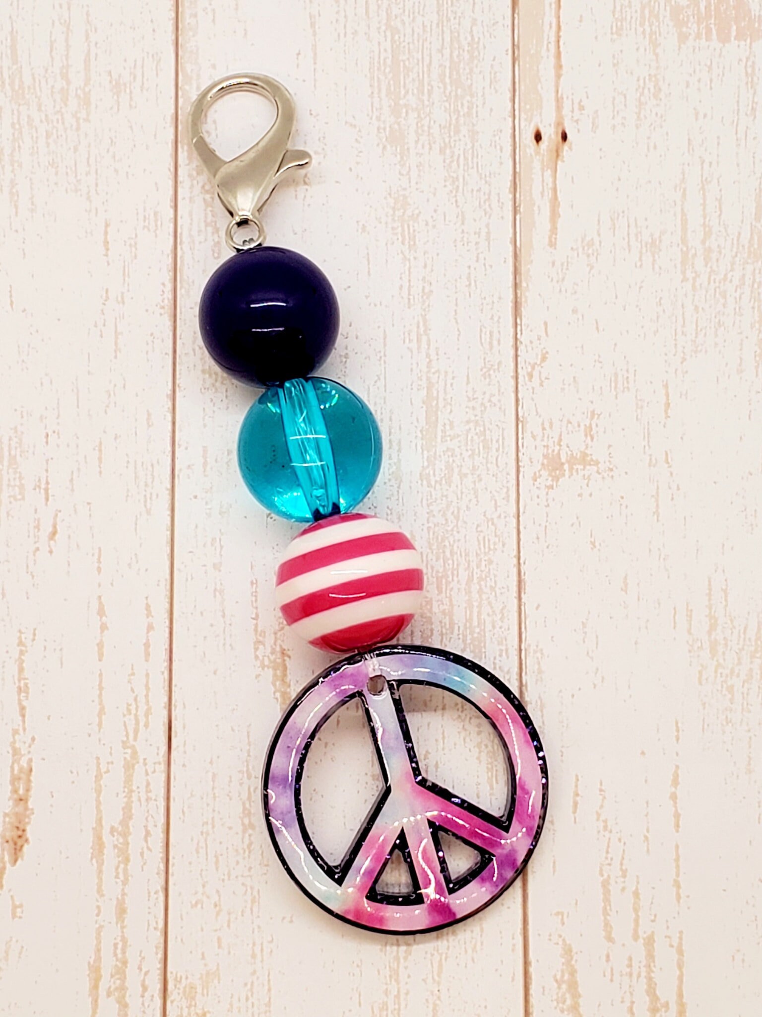 【VACANT ARCHIVE】PEACEPIECE BEADS KEYRING Peace Sign Keychain, Paper Bead | Ornaments 4 Orphans®