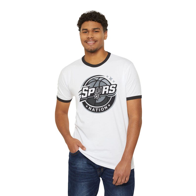 Spurs Nation Basketball Logo T-Shirt | Ringer Tee image 9