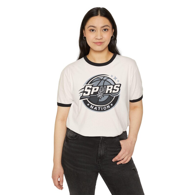 Spurs Nation Basketball Logo T-Shirt | Ringer Tee image 5