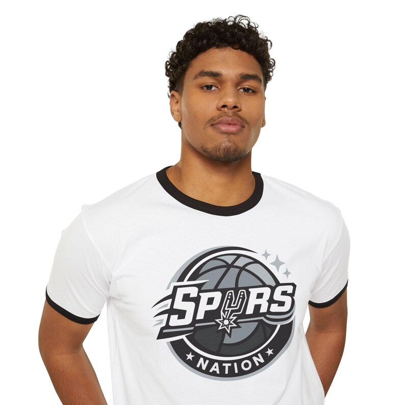 Spurs Nation Basketball Logo T-Shirt | Ringer Tee image 8