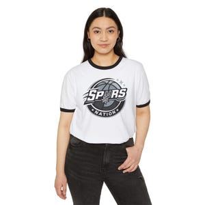 Spurs Nation Basketball Logo T-Shirt | Ringer Tee image 6
