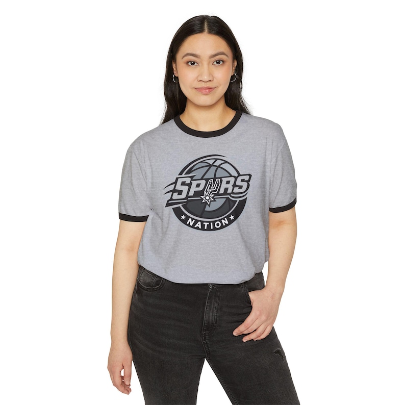 Spurs Nation Basketball Logo T-Shirt | Ringer Tee image 1
