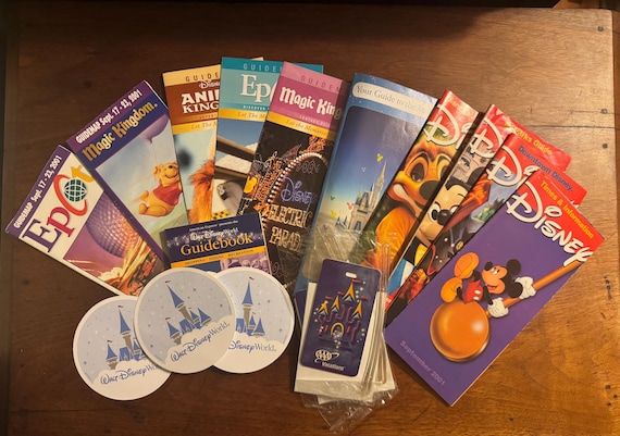 Vintage Disney Memorabilia From 2001 - Park Maps, Luggage Tags, Guides, and Coasters