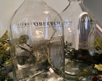 Vintage Oberweis & Homestead glasmjölkflaskor