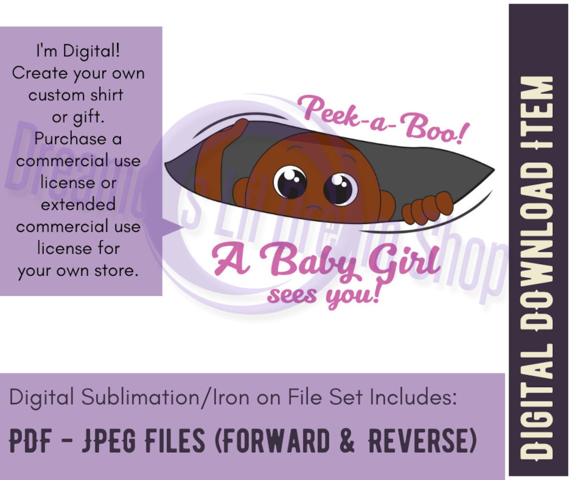 Peeking Baby Girl Maternity Shirt Iron-on Printable Tone 6 Instant ...