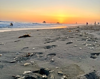 Sunset at Huntington Beach | Moody Beach Photography | Digital Download