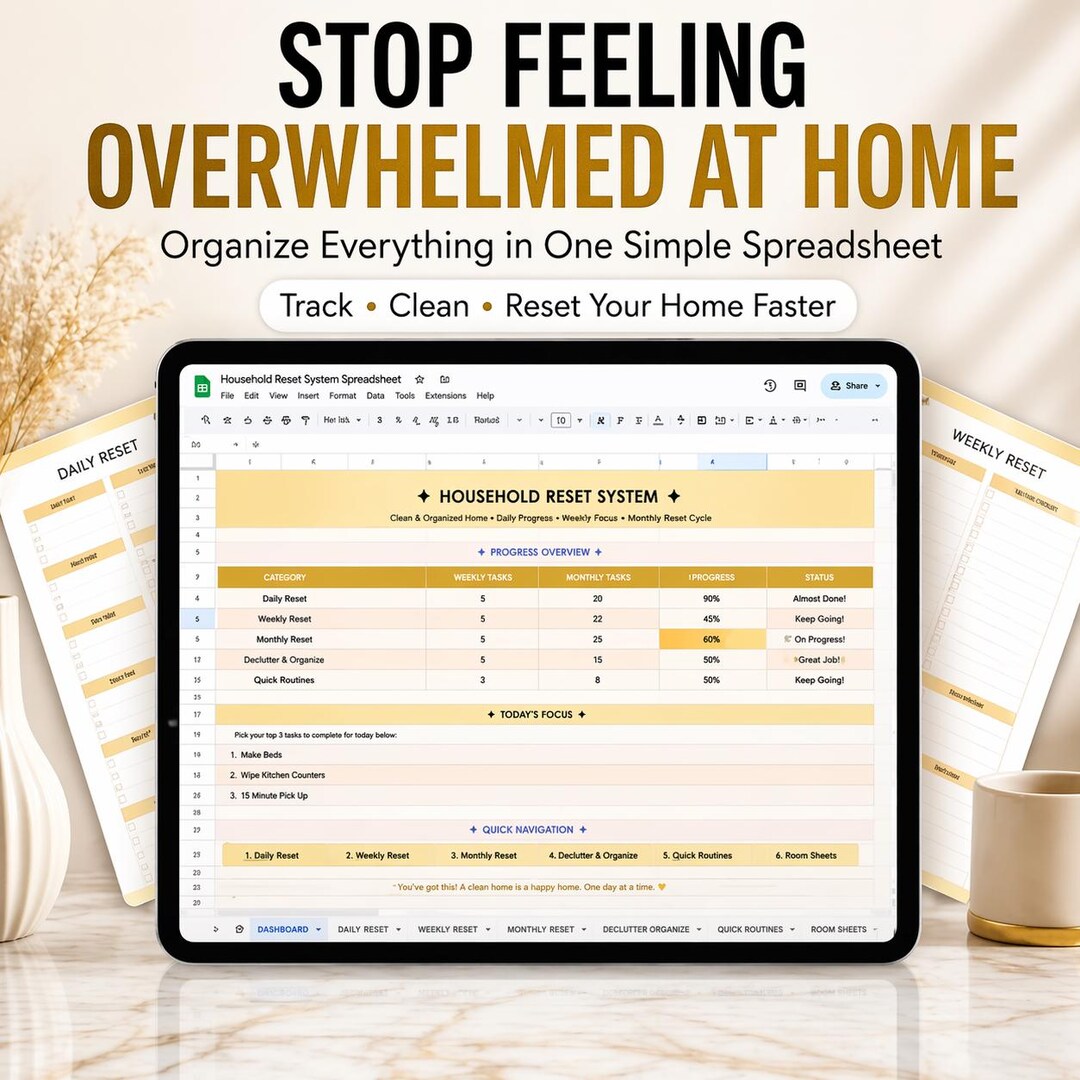 Home Reset System | Cleaning Checklist | Household Planner | Chore ...