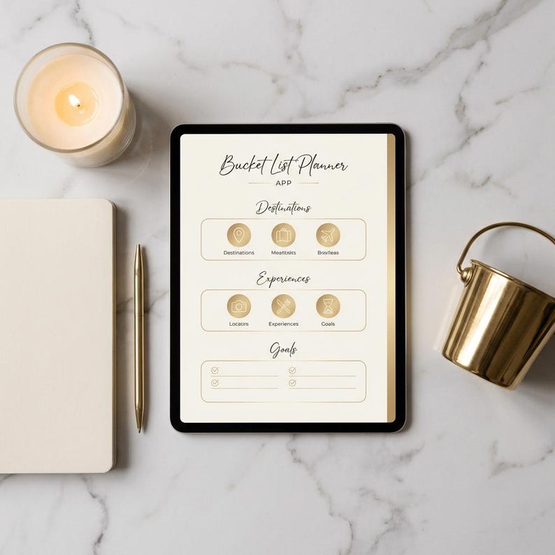 Bucket List Planner PDF | Life Goals Tracker | Travel & Personal Growth ...