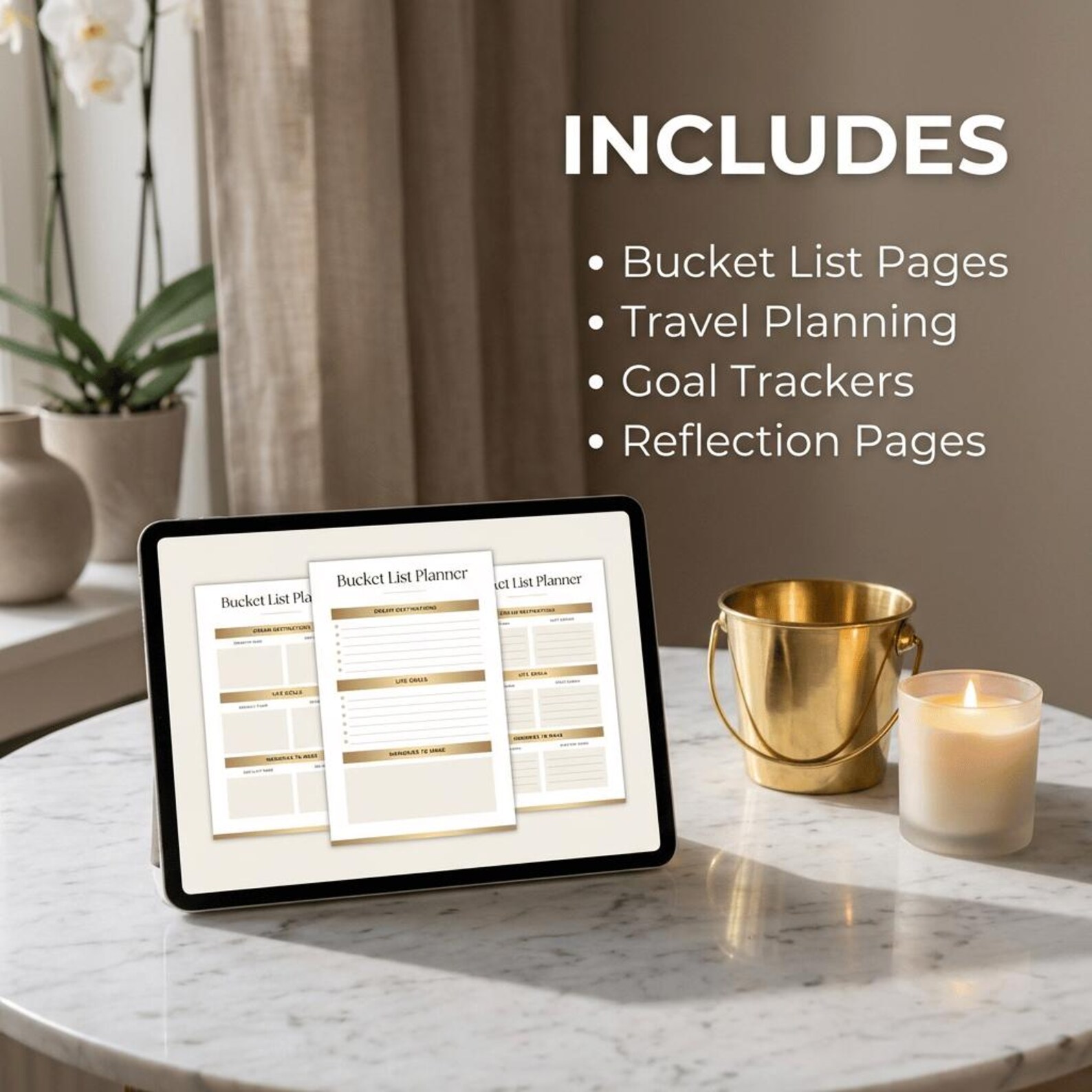 Bucket List Planner PDF | Life Goals Tracker | Travel & Personal Growth ...