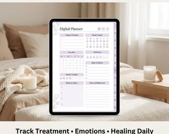 Cancer Support Planer Printable Behandlung Tracker Self Care Organizer für Frauen iPad Digital Download