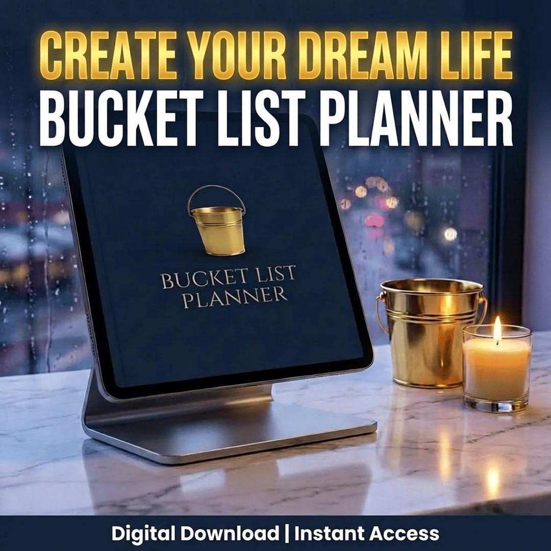 Bucket List Planner PDF | Life Goals Tracker | Travel & Personal Growth ...