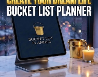 Bucket List Planer PDF | Lebensziel-Tracker | Reise & persönliches Wachstumsplaner | Digitaler Download
