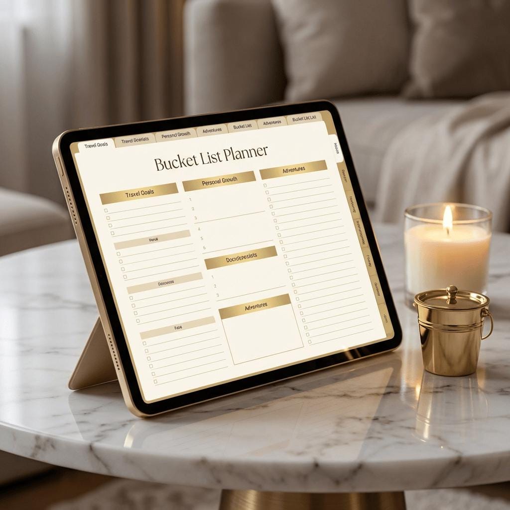 Bucket List Planner PDF | Life Goals Tracker | Travel & Personal Growth ...