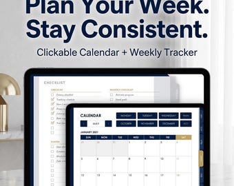 Anklickbarer Wochenkalender mit Tabelle, um organisiert und konsistent zu bleiben