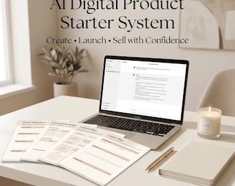AI Digital Produkt Starter System für Anfänger ChatGPT Prompts Etsy Seo & Content Kit