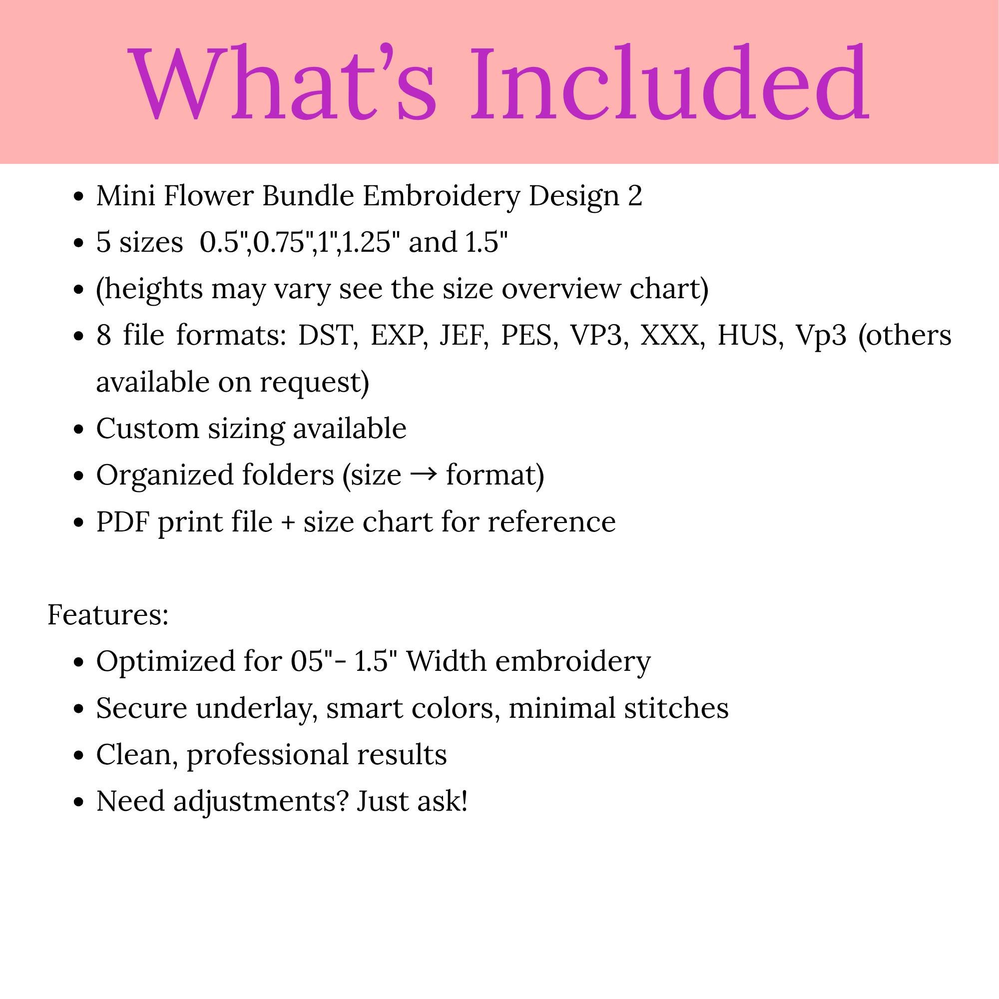 Mini Flower Bundle Embroidery Design, Machine Embroidery Pattern Pes 5 ...