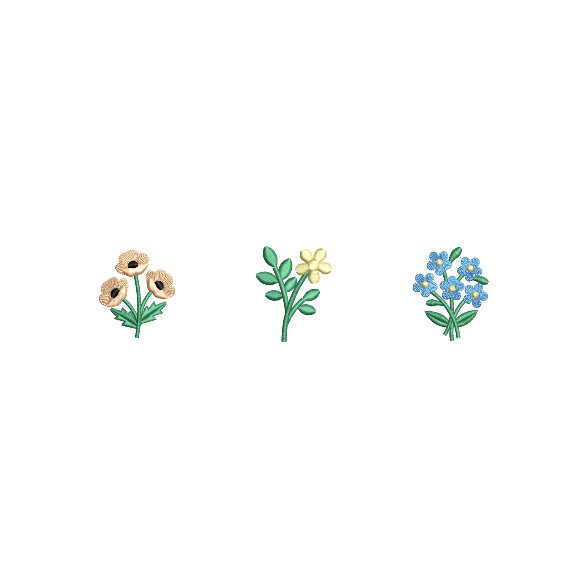 Mini Flower Bundle Embroidery Design, Machine Embroidery Pattern Pes 5 ...