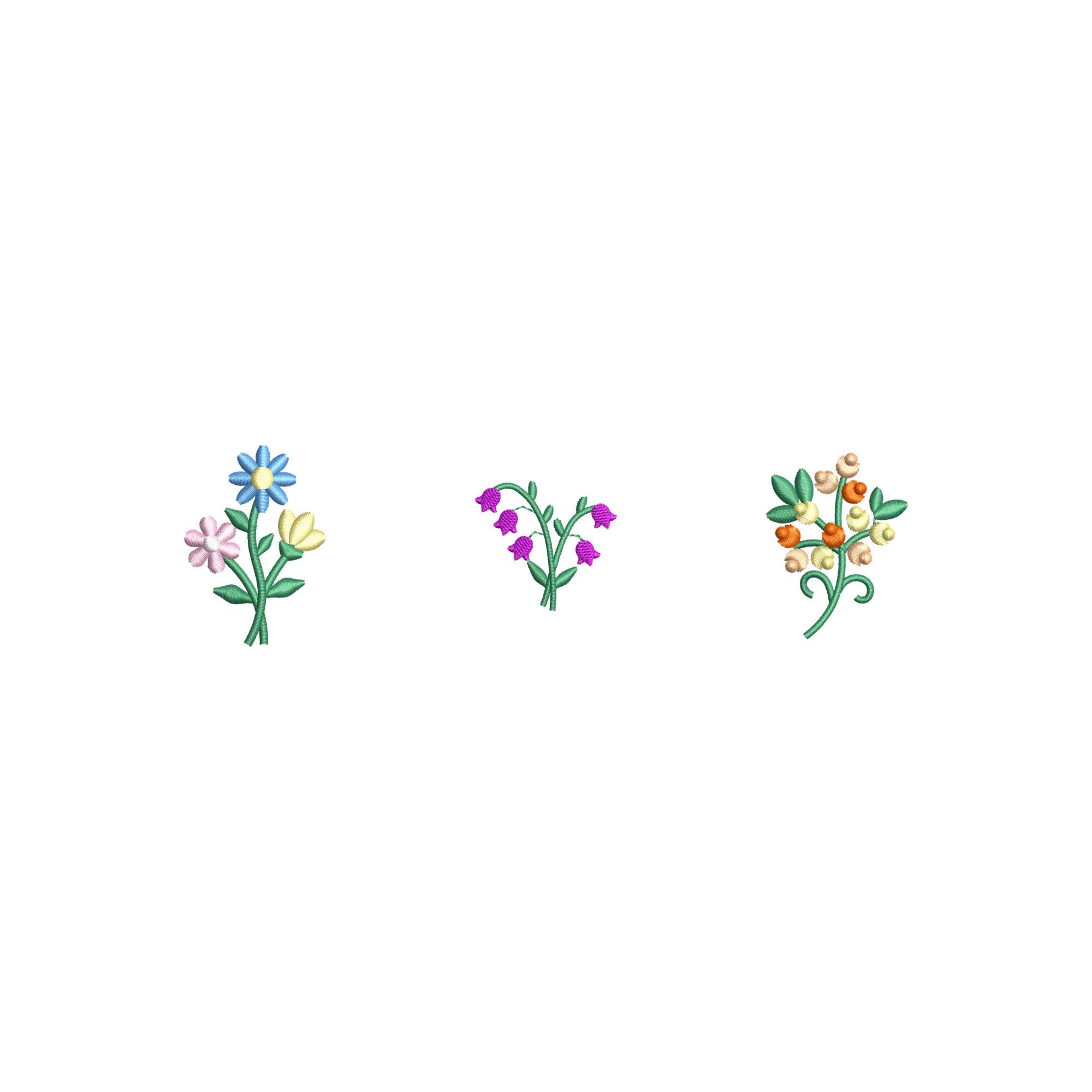 Mini Flower Bundle Embroidery Design, Machine Embroidery Pattern Pes 5 ...