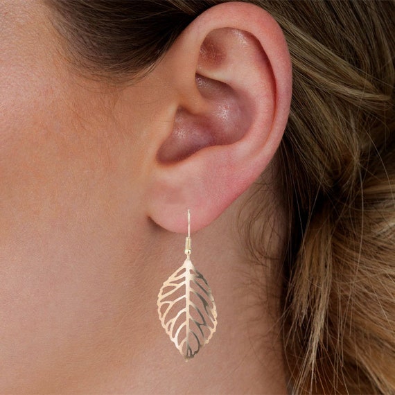 Cimenexe Bohemian Crystal Leaf Jacket Earrings Gold Cz Leaf Tassel Drop...