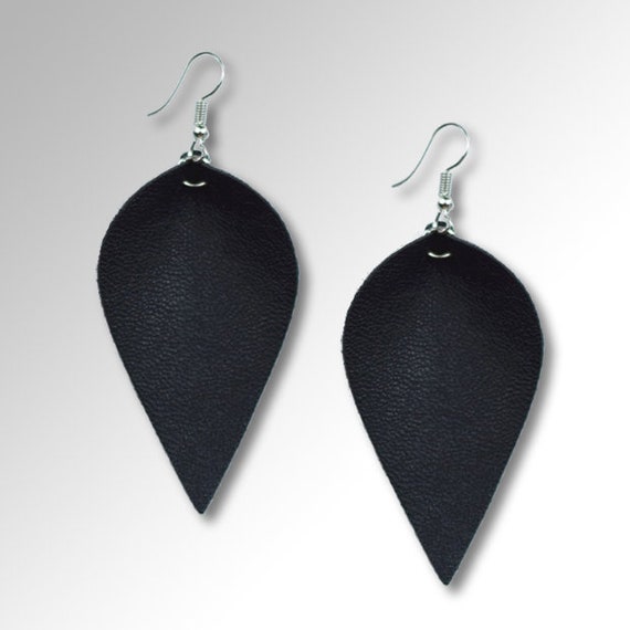 western vegan leather earrings