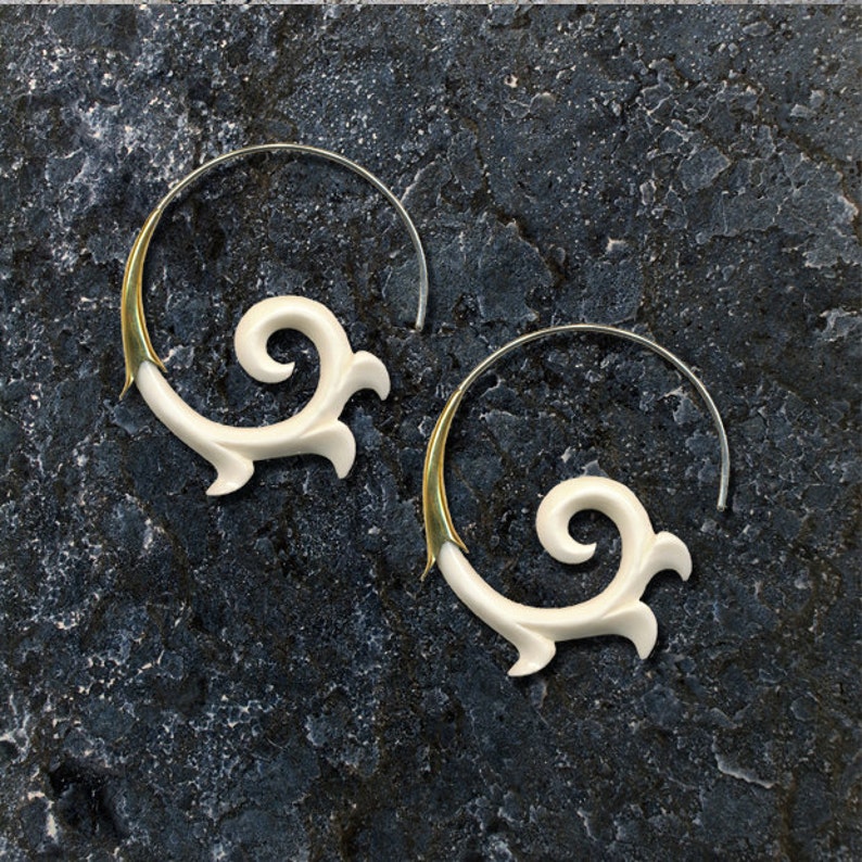 Ornate Bone Spirals (10 gauge - 2 gauge) main image 1