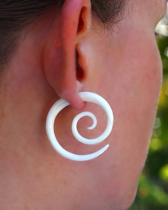 Spiral fake gauge earrings best sale