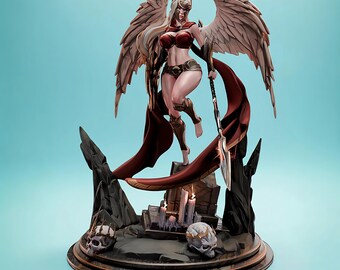 Divine Valkyrie Goddess STL – Celestial War Deity | Mythic Battle Queen STL | Action Pose 3D Print Figurine