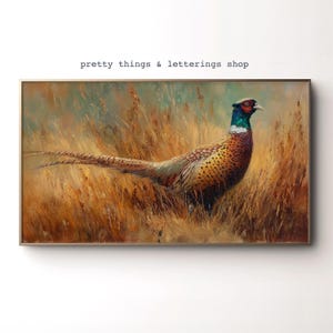 Vintage Pheasant Frame TV Art | Samsung Art | Thanksgiving Wildlife Painting