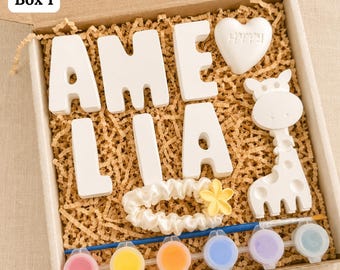 Personalized Kids Paint Kit, Name Painting Box, Montessori Gift for Toddlers, Creative Activity Set, Family Fun Craft