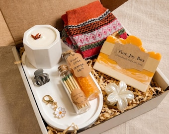 Personalized New Home Gift Box, Housewarming Gift, Custom Candle, Welcome Home Gift,Thinking of You Personalized Gift Box,Handmade Soap Set,