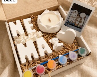 Personalized Kids Painting Kit, Mom & Child Activity Box, Montessori Gift, Creative Craft Set, Family Bonding Present, Name Letters