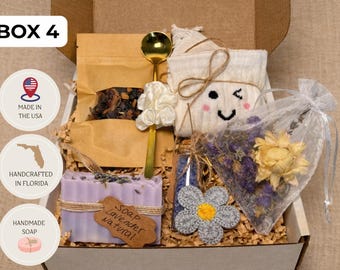 Lavender Self Care Gift Box for Her, Personalized Relaxation Box, Friend Care Package, Cozy Hygge Gift Set