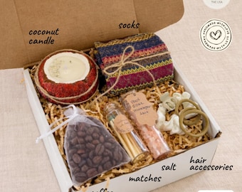 Appreciation Gift Box, Coconut Candle, Socks, Coffee, Foot Soak Salt