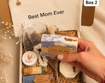 New Mom Gift Box, Lavender Soap, Candle Cosmetic Pouch