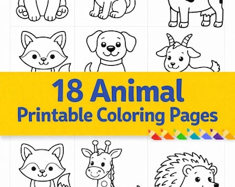 Land Animals Coloring Pages | Kids Printable Activity (18 Page Bundle)