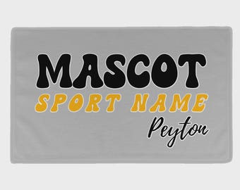 Spirit Rally Towel, Custom Mascot and Sport Name, Retro Design