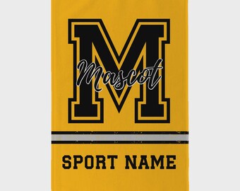 Rally Towel, Personalized School Initial Design, Sports Spirit Towel